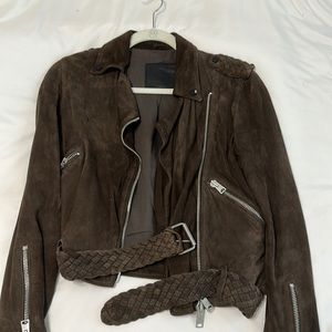 All Saints - Suede Jacket - Brown - Size US 0